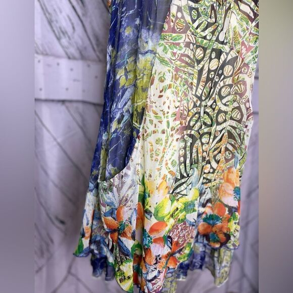 Klozlyne Anthropologie multi-pattern tiered mini dress S - Picture 5 of 9